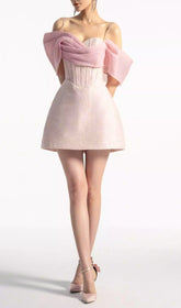Trägerkorsett-Minikleid in Pink